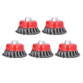5Pcs Wire Wheel Brush, 3inch Angle Grinder Wire Wheel, M14 Screw Thread Twisted Knotted Grinders Heavy Cleaning Wire Bore Brush for Angle Grinder Twisted Knotted Cup Brush