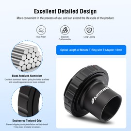 Astromania T-Adapter 1.25 Inches to M42 T-Mount & T2 T Ring Kit Compatible for Minolta SLR/DSLR Cameras with AF Bayonet, Metal Telescope Photo Camera DSLR Adapter Accessories for Astrophotography