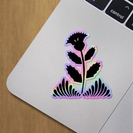 Holographic Decal Stickers of Folk Art Thistle Plant Premium Waterproof Vinyl Decal Stickers for Laptop Phone Accessory Helmet Car Window Mug Tuber Cup Door Wall Decoration ANDVER3528270HO