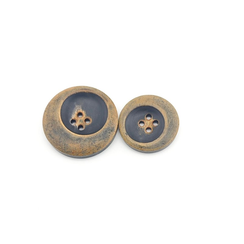 20/25mm Blackened Horn Buttons - Crescent Moon Buttons for Suede