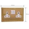 Varilight - 2G 13A Switched Socket Georgian Brass - XG5W