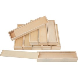 VBS XXL Wooden Boxes with Sliding Lid 20 x 5 x 2.5 cm Pack of 10