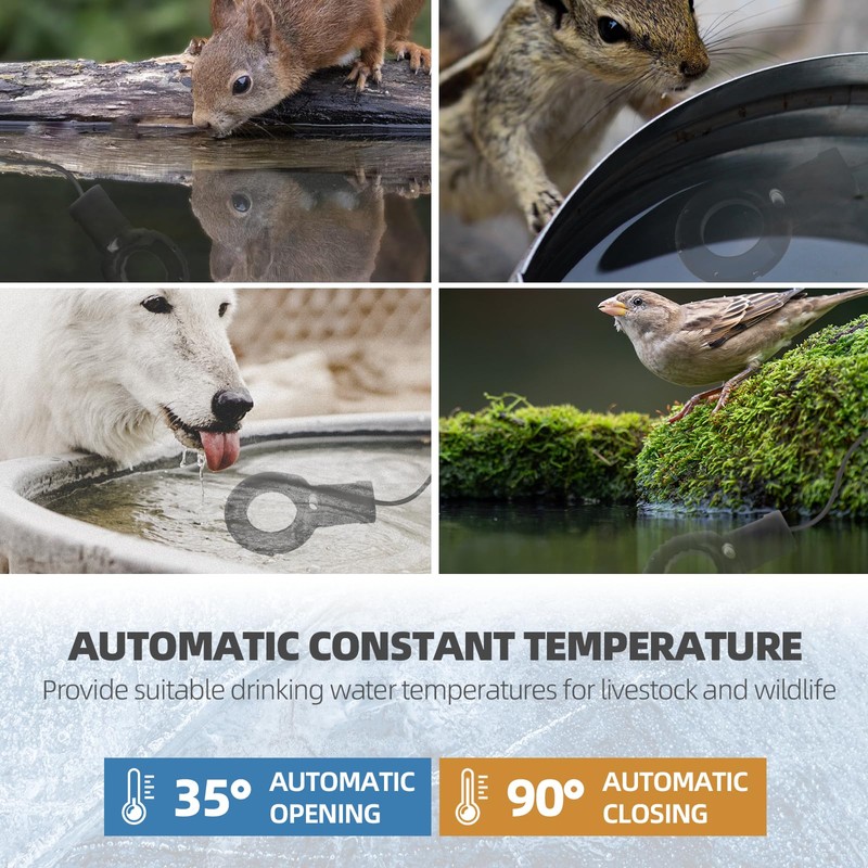Upgraded 500-Watt Chicken Water Heater - Submergible Cast Aluminum Utility