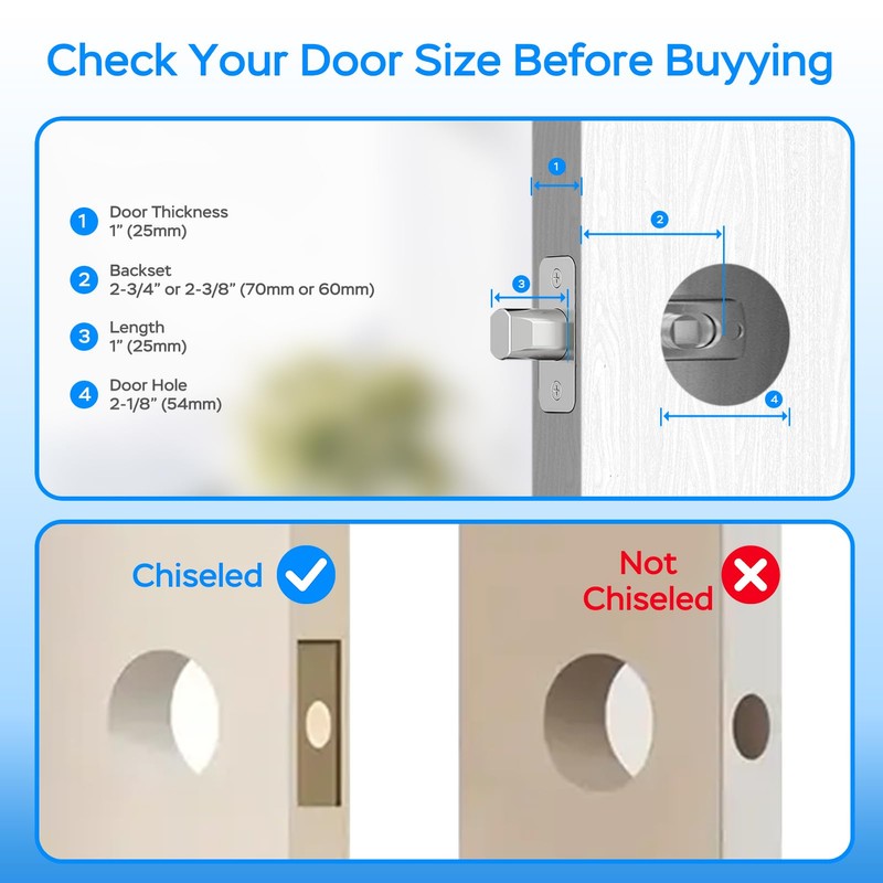 Smart Fingerprint Door Handle, Keyless Entry Biometric Lock with Passcode