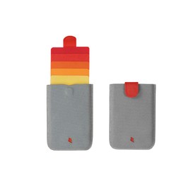 Allocacoc Slim wallet, DesignNest DAX wallet, Cascading pull-tab wallet, Hold upto 6 cards, small wallet, Card holder, Purse (Red Grey, Polyester)