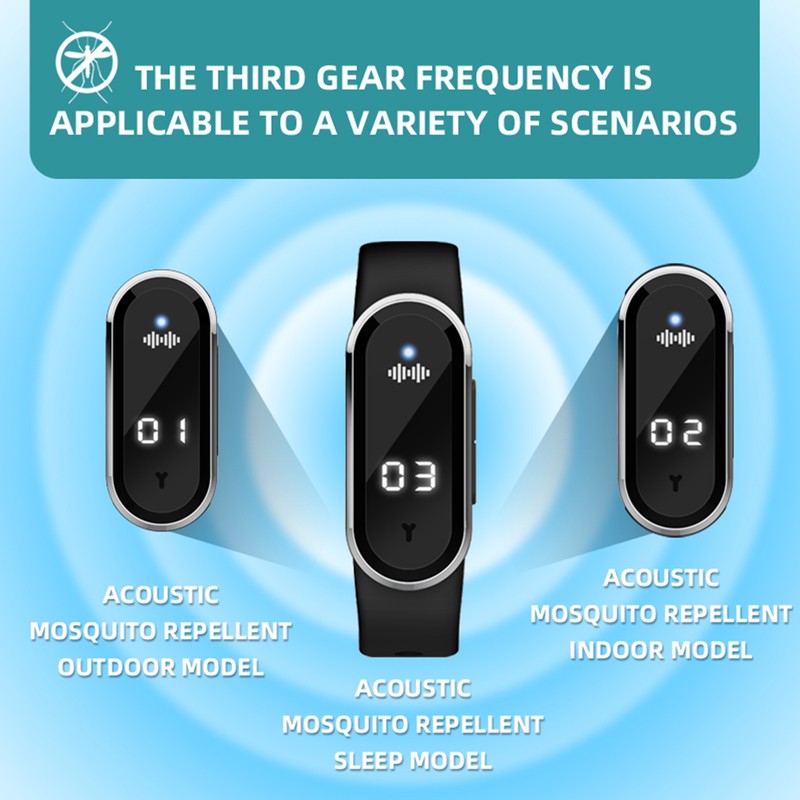 Ultrasonic Mosquito Repellent Bands Non-Toxic Deet Free Bug Insect Repellent