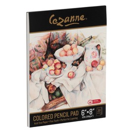 Cezanne 100% Cotton Colored Pencil Pads, 6x8" - 20 Sheets Acid-Free, Fine-Textured Paper, Ideal Colored Pencil Paper, 122 lb. Paper for Colored Pencils Graphite and Charcoal