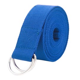 Gelante Fitness Exercise Yoga Strap - Durable Cotton 10 Feet Long (3 Pack: Royal Blue)