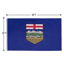 FLAGBURG Alberta Flag 3x5 Ft 2 Pack, Canadian AB Flags with Double-side Print Vivid Color and UV Fade Resistant, Canvas Header and Double Stitched, Light-Weight Polyester Flag with Metal Grommets