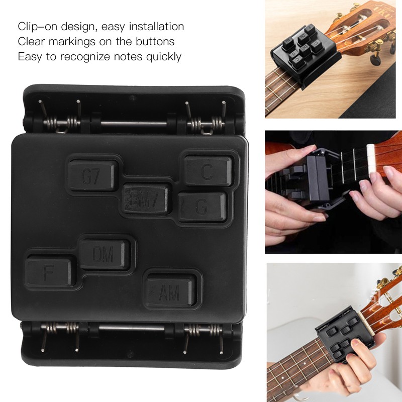 Chord Trainer Guitar Ukulele Button Auxiliary Playing Tool Clipon Stringed
