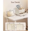 VLANDO 3-Layer Makeup Organizer with 2 Large Drawers for Vanity,Beige