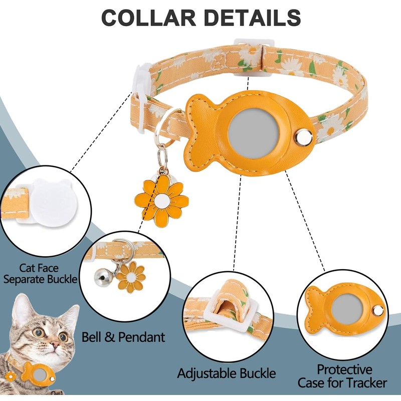 Breakaway Cat Collar, 8-12 in Adjustable Buckle Kitten Collars with