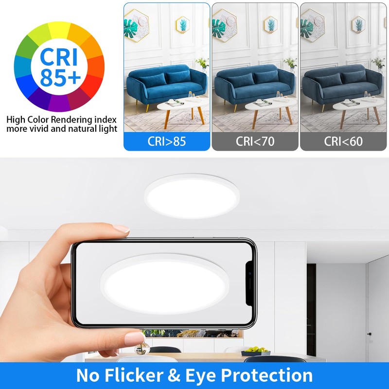 MOONSEA 24 W LED Ceiling Light Flat, 3 Colours, 3000