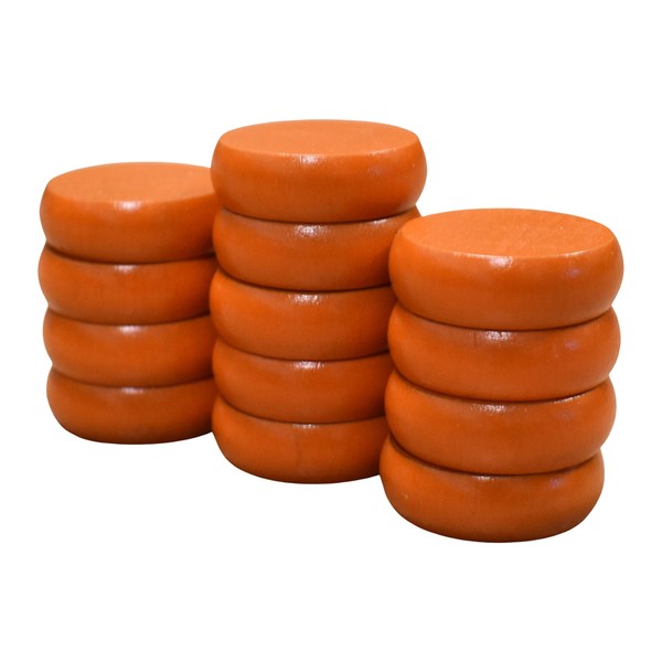13 Orange Crokinole Discs - Half Set (Small Discs -