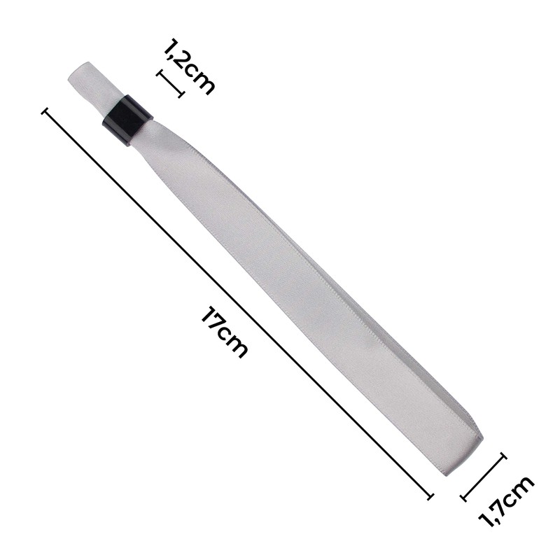 Extiff Custom Satin Ribbon Bracelet Set with Plastic Clasps (Silver