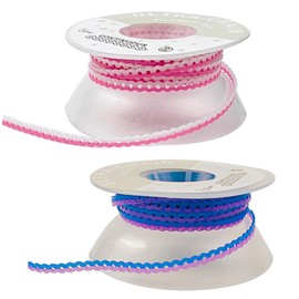 2 Pcs Dental Orthodontic Power Chains Braces Mixed Color Spool Elastic Rubber Bands for Orthodontic Treatment, 15ft/Roll (WhitePink+RoyalbluePurple, Long)