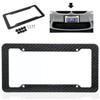 BLVD Black Car Carbon Fiber License Plate Frame Cover Front