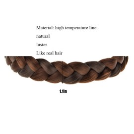TOECWEGR Elastic Synthetic Chunky Hair Braid 3 Strands Braids Hair Headbands Plaited Braided Headband - Ladies Beauty Headwear (Color 36B)