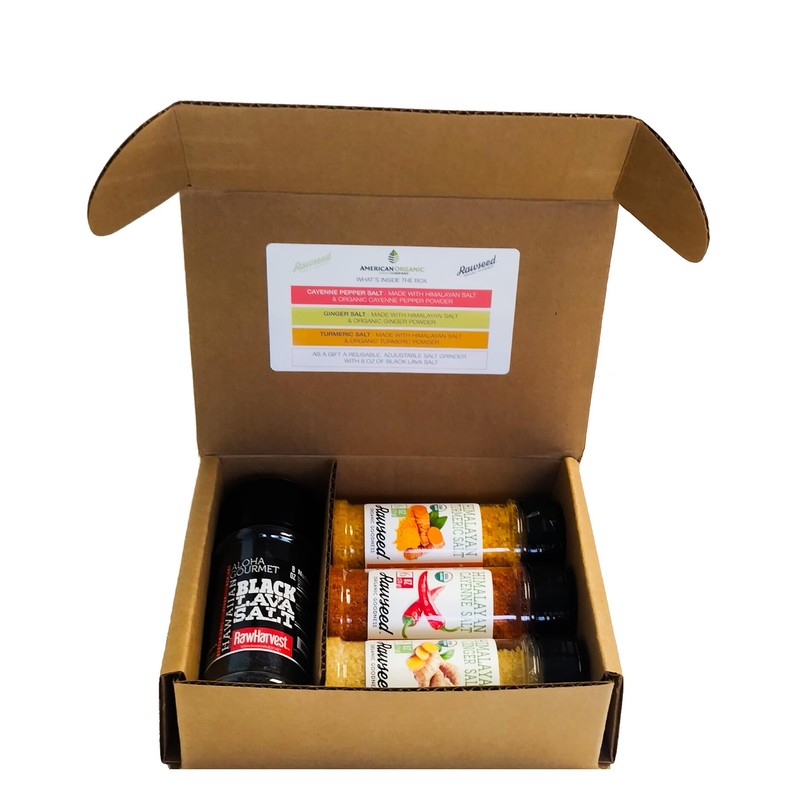 Rawseed Organic Himalayan Salt Gift Set, 4-Pack with Mild seasonings