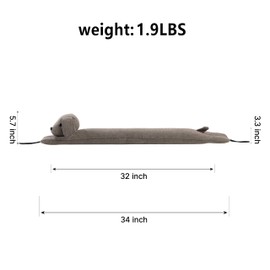 habibee Door Draft Stopper for Bottom of Doors, Avoid Noise, Light, Cold Air and Bugs, Cute Animal Wind Blocker for Window, Decorative Sound Proofing for Home Essentials, 32 Inch, Coffee Dog