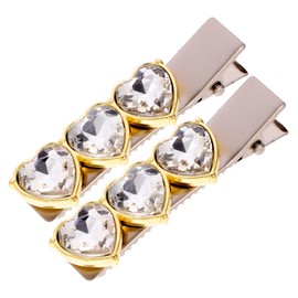 WOONEKY 2pcs Heart Hair Clips for Women Retro Duckbill Barrettes Hair Accessories Stylish and Versatile for Occasion Random Style