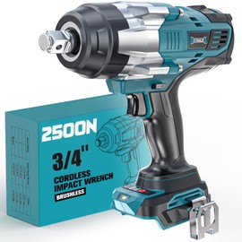 DIYtoolifz 3/4" Cordless Impact Wrench Compatible with Makita 18V Battery: 1850FT-LBS(2500N.m) High Torque Impact Driver, Auto-Stop Reverse, 4-Speed Heavy Duty Impact for Car/Truck/Mower(Bare Tool)