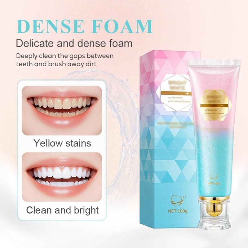 Niacinamide Whitening Toothpaste, Nicotinamide Dazzling White Toothpastes, Bright White Toothpaste,