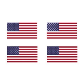 Set of 4 x USA Flag Iron on Screen Print Fabric Applique Machine Washable Transfer United States