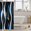 Blue Black Shower Curtain Geometric Spiral Pattern Fabric Shower Curtains