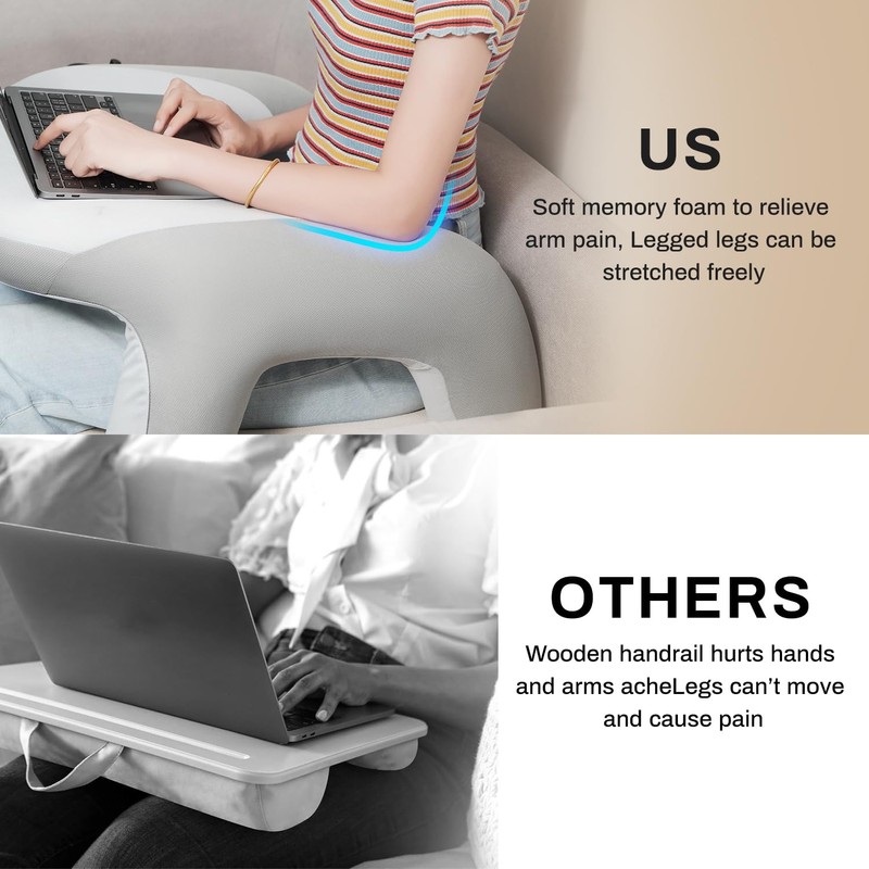 WOGAHEV Reading Pillow for Bed, Lap Desk for Laptop, Memory