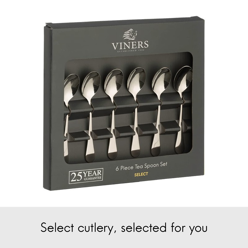 Viners Select 18/0 Stainless Steel Set Of 6 Teaspoons, Silver