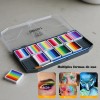 Maquillaje Artístico 12 Arcoíris Pinta Cara Pincel Base Agua