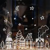 Reusable Window Sticker Christmas Winter City Skyline 1st A4 Sheet