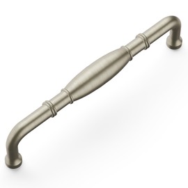 Hickory Hardware 1 Pack Solid Core Kitchen Cabinet Pulls, Luxury Cabinet Handles, Hardware for Doors & Dresser Drawers, 5-1/16 Inch (128mm) Hole Center, Stainless Steel, Williamsburg Collection