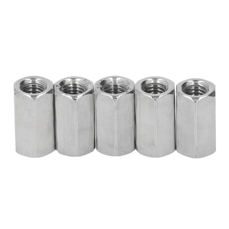 20PCS Hex Coupling Nuts 304 Stainless Steel Long Fine Thread