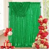 Backdrop Curtains Green Sequin Panels: Glitter Party Decoration Sparkly Fringe