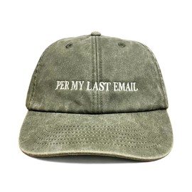 Vivian Flytrap Unisex Per My Last Email Washed Embroidered Dad Baseball Cap - Khaki