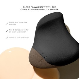 Strokes Beauty Lab Complexion Pro Beauty Blender Sponge, Black, 3 Piece Set - Ergonomic Makeup Sponge and Beauty Blender, Essential Make up and Blending Sponge, Multipurpose Makeup Kit Facial Sponge