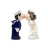Nurse and Sailor Kissing Magnetic Ceramic Salt and Pepper Shakers