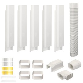 SUREPHON 4" 10Ft Mini Split Line Set Cover, Plastic Line Kit for Outside Units, Mini Split Air Conditioner, Central AC and Heat Pump