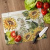 FIRST DAWN Glass Cutting Board Counter Saver 12""x15"", Sunflowers, Large