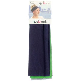 Scunci Effortless Beauty Wide Stretch Basic Headwraps, Assorted 5 ea (Pack of 2)