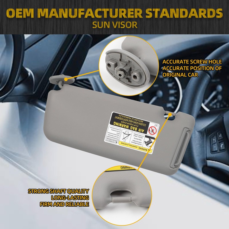 Dasbecan Right Passenger Side Sun Visor Compatible with Toyota RAV4