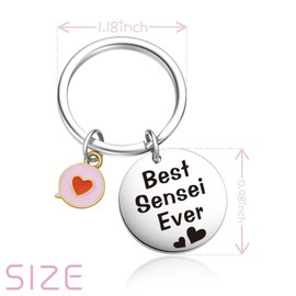 OWHOMS Sensei Gifts Sensei Teachers Day Keychain Teacher Gift Sensei Appreciation Jewelry Karate Instructor Gift Taekwondo Coach Jewelry Sensei Graduation Keychain Martial Arts Teacher Farewell Gift