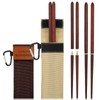 Piriuuo 2 Pairs Foldable Wood Chopsticks, Travel Chopsticks Portable Chopsticks