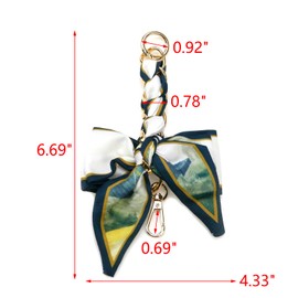 MY MIRONEY Handbag Extender Chain Yellow Silk Bowknot Purse Chain Strap Extender Replacement Women Bag Scarf Decoration for Purse, Handbags, Shoulder Bag, Cross Body Bag