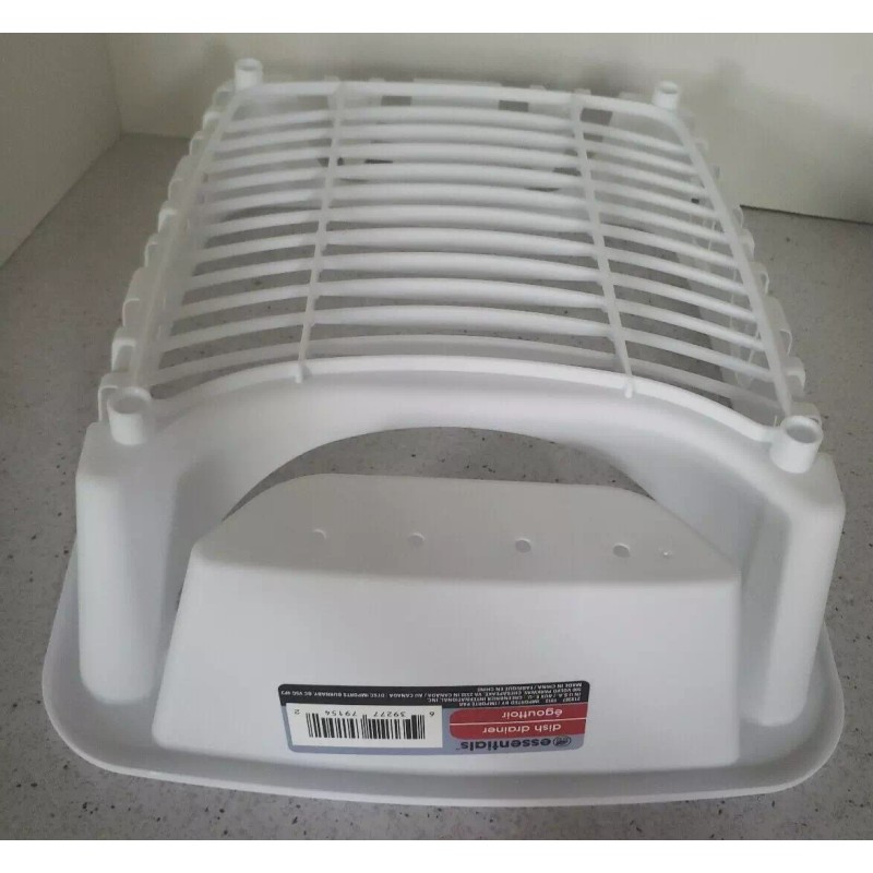 Essentials White Plastic Dish Drainer - 11.25'' x 13.75'' x