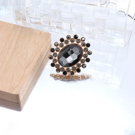 Oversized Oval Crystal Band Ring for Bridal Wedding,Adjustable Bling Sparkly Red Rhinestone Knuckle Ring,Evening Dresses Cocktail Jewelry Accessories (Black)