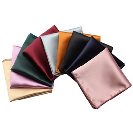 UUYYEO 10 Pcs Mens Pocket Squares Satin Handkerchiefs Colorful Hankies Solid Color Pocket Squares Suit Pocket Handkerchiefs