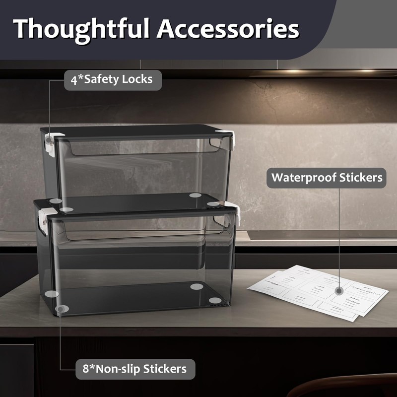 COAZEX 2 Pack Trash Bag Holder Under Sink Stackable, Plastic